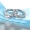 Elegant 925 Silver Wedding Engagement Couple Rings Set 3