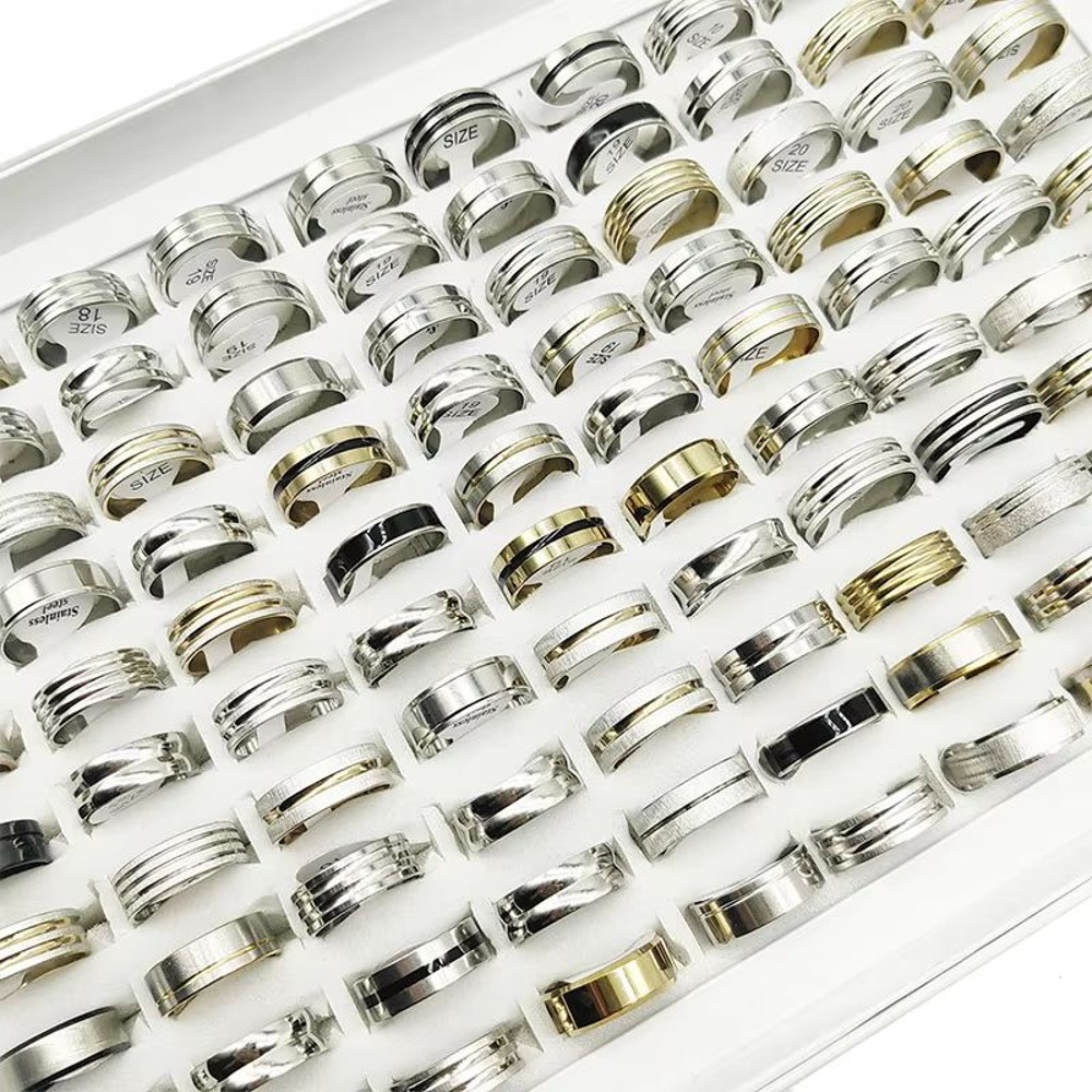 Mixed Style Stainless Steel Finger Rings Set 20 Pieces For Men And Women 1