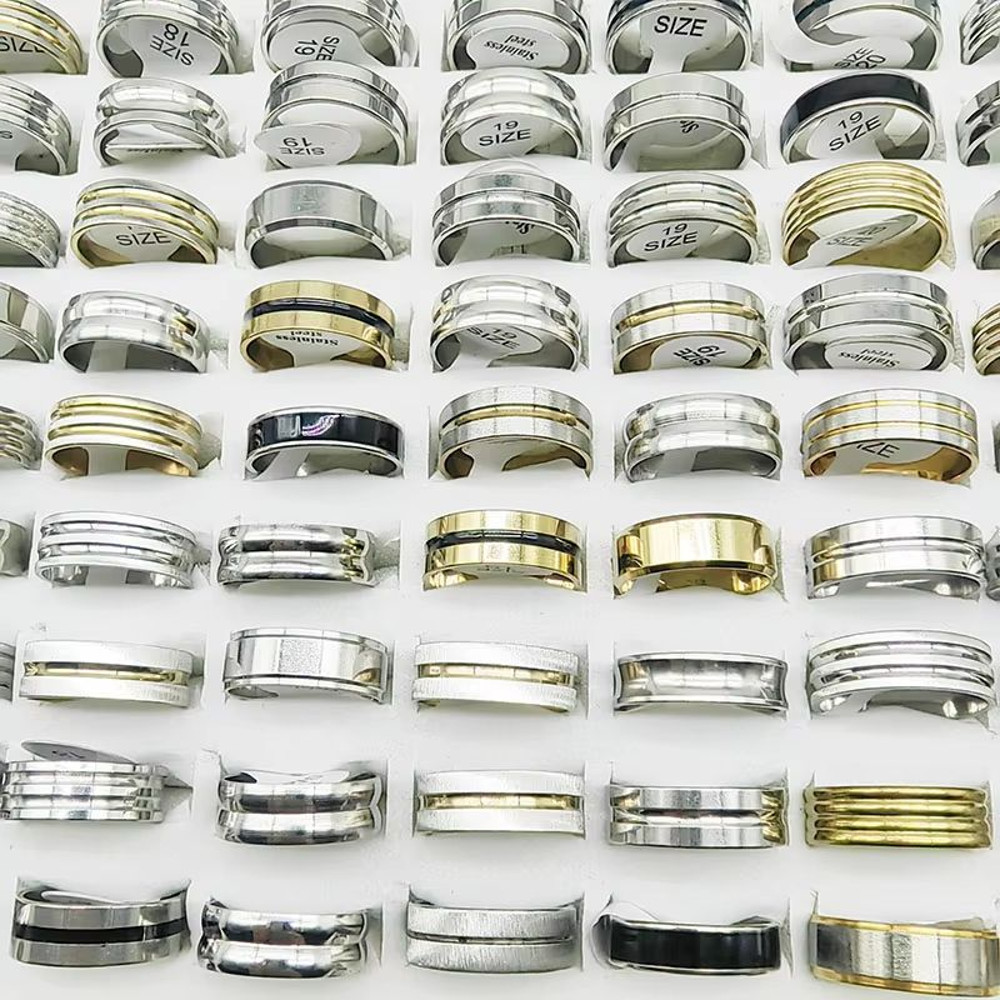 Mixed Style Stainless Steel Finger Rings Set 20 Pieces For Men And Women 2