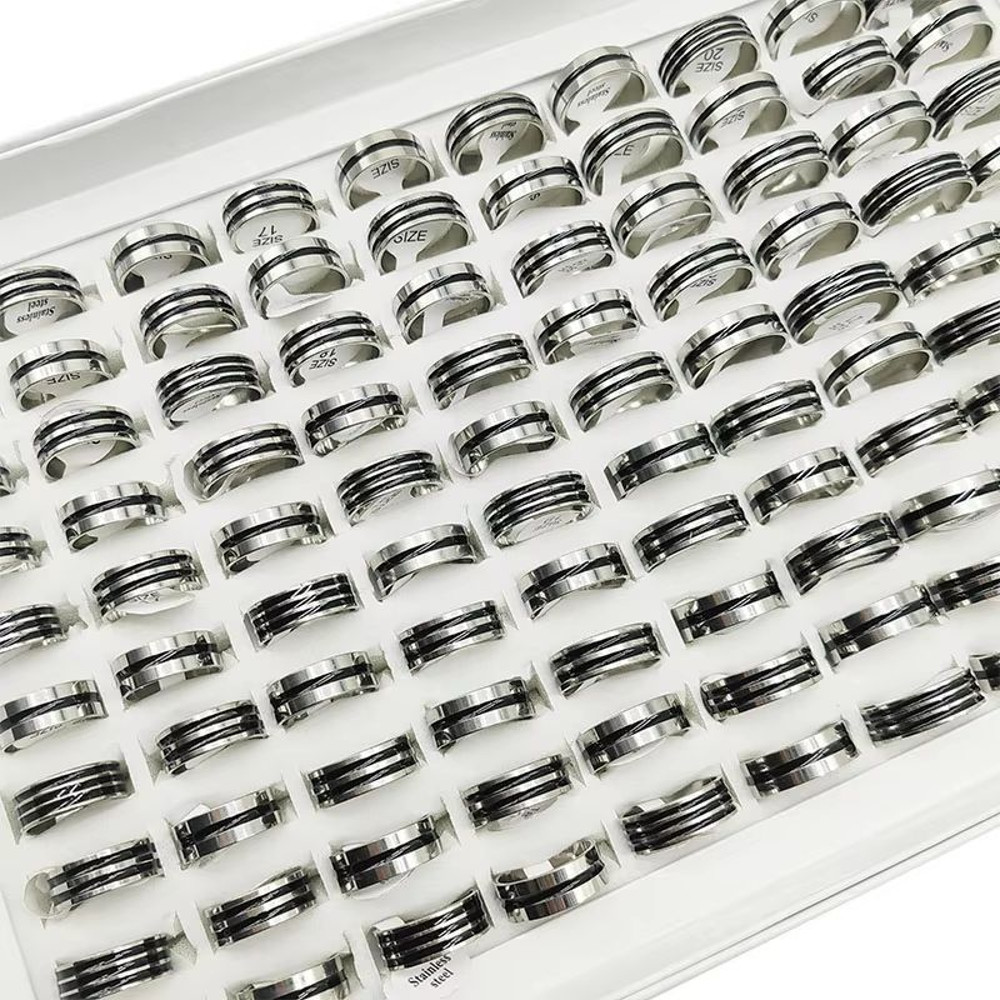 Mixed Style Stainless Steel Finger Rings Set 20 Pieces For Men And Women 8