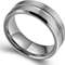 Fashion 8mm Mens Black Tungsten Wedding Band With Groove Beveled Edge 7