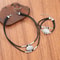 Vintage Oval Metal Faux Leather Necklace Bracelet Set For Women 4