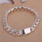 Fine Silver Color Square Gem Bracelet For Men And Women 2