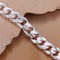 Fine Silver Color Square Gem Bracelet For Men And Women 3