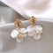 Gold Petal Tassel Imitation Shell Earrings For Women 8