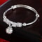 Fine Silver Hollow Bells Adjustable Bangle Bracelet For Women 1