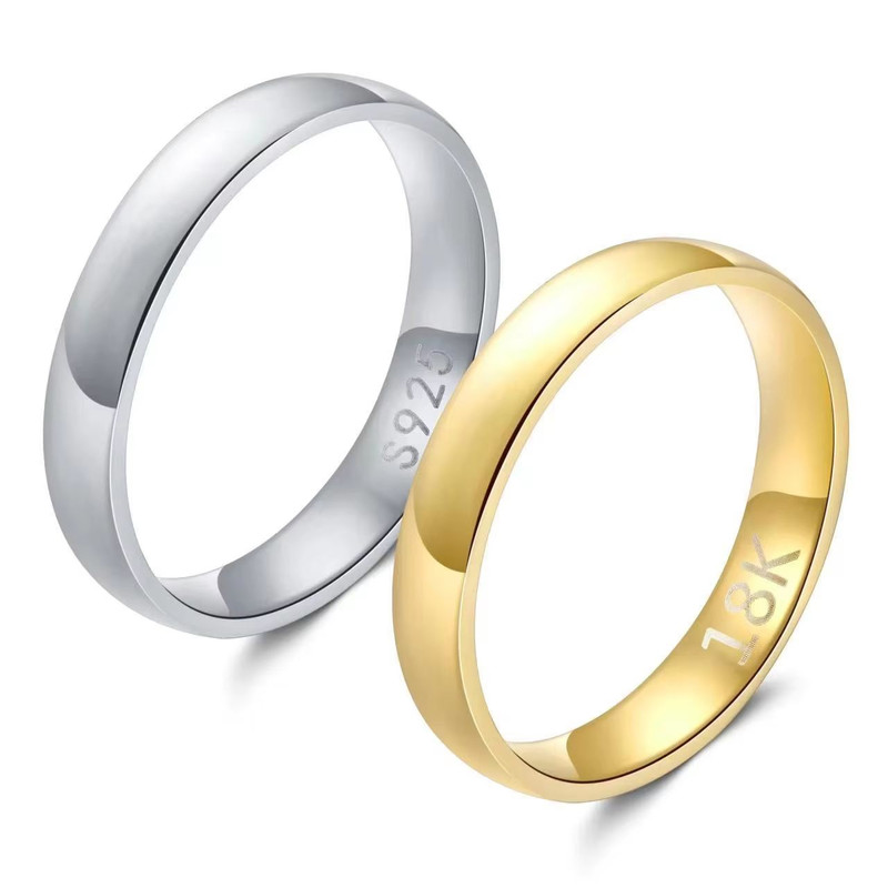 Gold Plated Simple Couple Wedding Engagement Ring 1