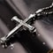2024 Crystal Jesus Cross Pendant Necklace For Men Stainless Steel 2