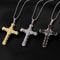 2024 Crystal Jesus Cross Pendant Necklace For Men Stainless Steel 3