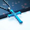 2024 Crystal Jesus Cross Pendant Necklace For Men Stainless Steel 8