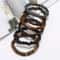 Vintage Braided Leather And Wood Bead Bracelet Set For Men 6 Piece 2