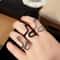 3pcs Snake Ring Set For Men And Women Hip Hop Ring Gothic Rings In Retro Gun Black 2