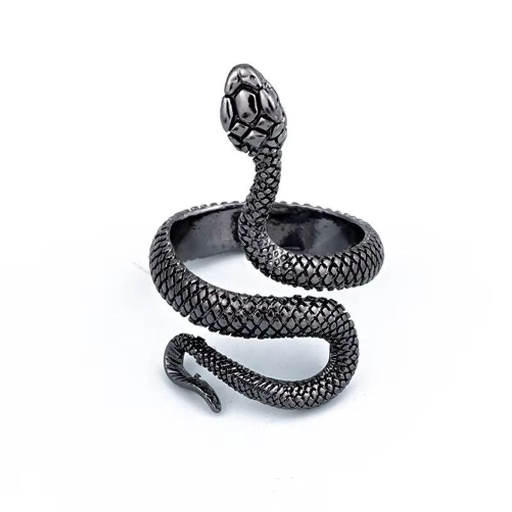 3pcs Snake Ring Set For Men And Women Hip Hop Ring Gothic Rings In Retro Gun Black 6