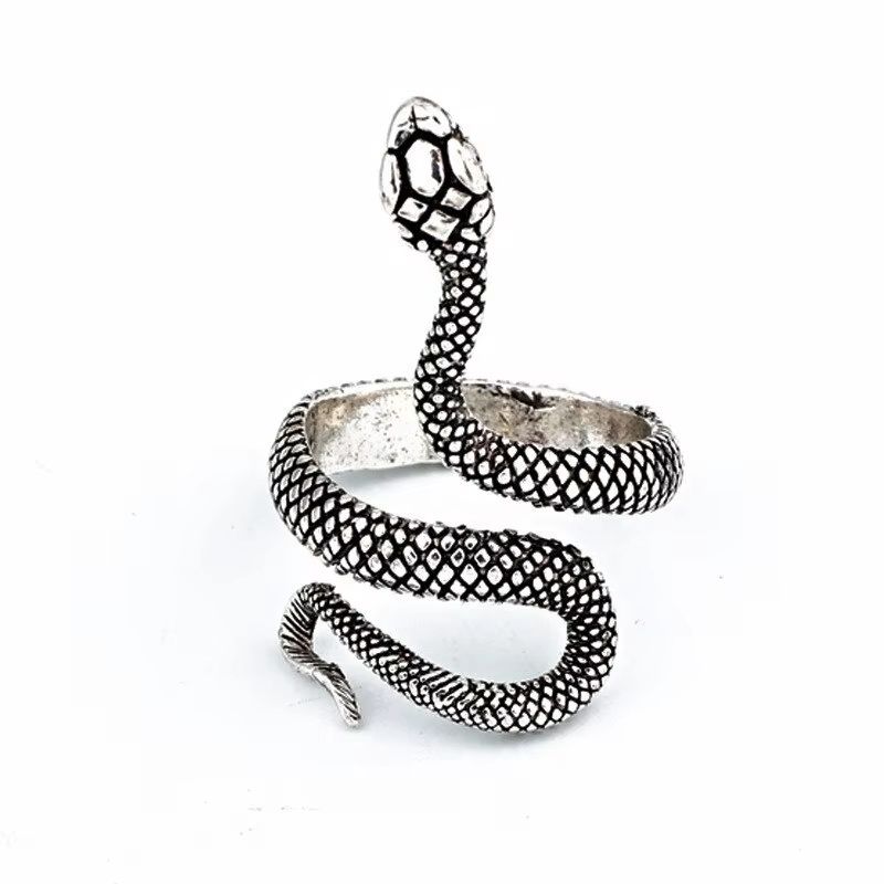 3pcs Snake Ring Set For Men And Women Hip Hop Ring Gothic Rings In Retro Gun Black 8