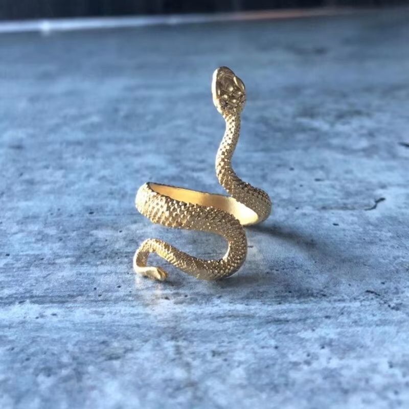 3pcs Snake Ring Set For Men And Women Hip Hop Ring Gothic Rings In Retro Gun Black 9