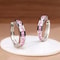 Classic Hoop Earrings With Princess Square CZ For Women Simple Elegant Versatile Jewelry 8