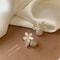 Korean Opal Flower Earrings For Women Crystal Pearl Floral Stud Earrings For Wedding Party 9