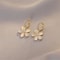 Korean Opal Flower Earrings For Women Crystal Pearl Floral Stud Earrings For Wedding Party 10