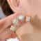 Korean Opal Flower Earrings For Women Crystal Pearl Floral Stud Earrings For Wedding Party 11
