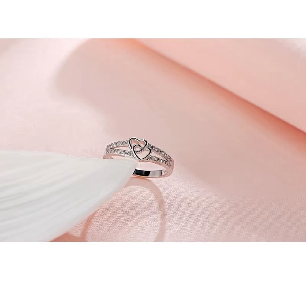 Sweet Cross Love Sterling Silver Ring For Women Romantic Proposal And Engagement Jewelry 4