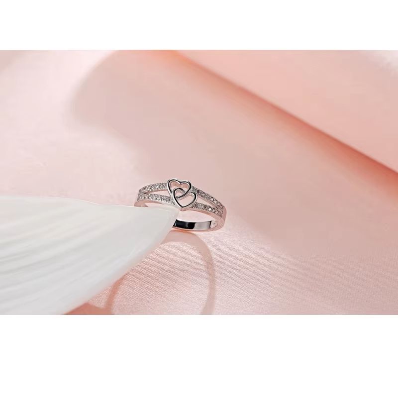 Sweet Cross Love Sterling Silver Ring For Women Romantic Proposal And Engagement Jewelry 4