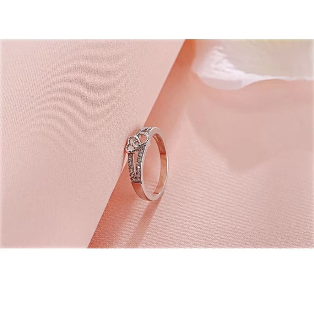 Sweet Cross Love Sterling Silver Ring For Women Romantic Proposal And Engagement Jewelry 5