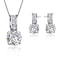 Classic Bridal Jewelry Set For Women Sterling Silver Color Cubic Zirconia Necklace Crystal Stud E 0