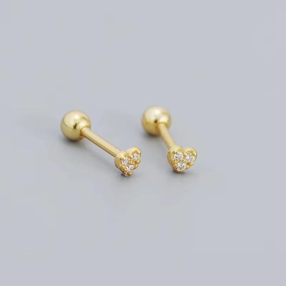 Hypoallergenic Heart Cartilage Earrings For Women Screw Back Helix Stud Earrings For Sensitive Ear 19