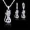 Real 925 Sterling Silver Cat Jewelry Set Austrian Crystal Cat Pendant Necklace Huggie Earrings Fo 0
