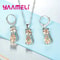 Real 925 Sterling Silver Cat Jewelry Set Austrian Crystal Cat Pendant Necklace Huggie Earrings Fo 3