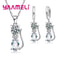 Real 925 Sterling Silver Cat Jewelry Set Austrian Crystal Cat Pendant Necklace Huggie Earrings Fo 6