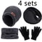 4pcs Velvet Winter Hat And Scarf Set With Warm Beanie And Gloves Unisex Neck Warmer Outdoor Cold W 9