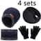 4pcs Velvet Winter Hat And Scarf Set With Warm Beanie And Gloves Unisex Neck Warmer Outdoor Cold W 10