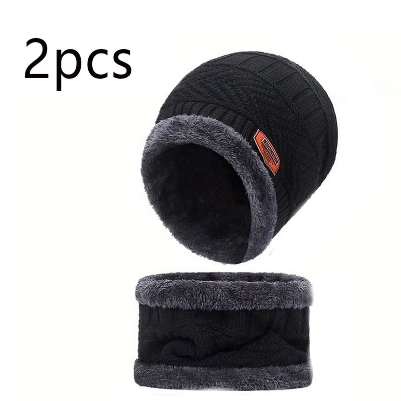 4pcs Velvet Winter Hat And Scarf Set With Warm Beanie And Gloves Unisex Neck Warmer Outdoor Cold W 7