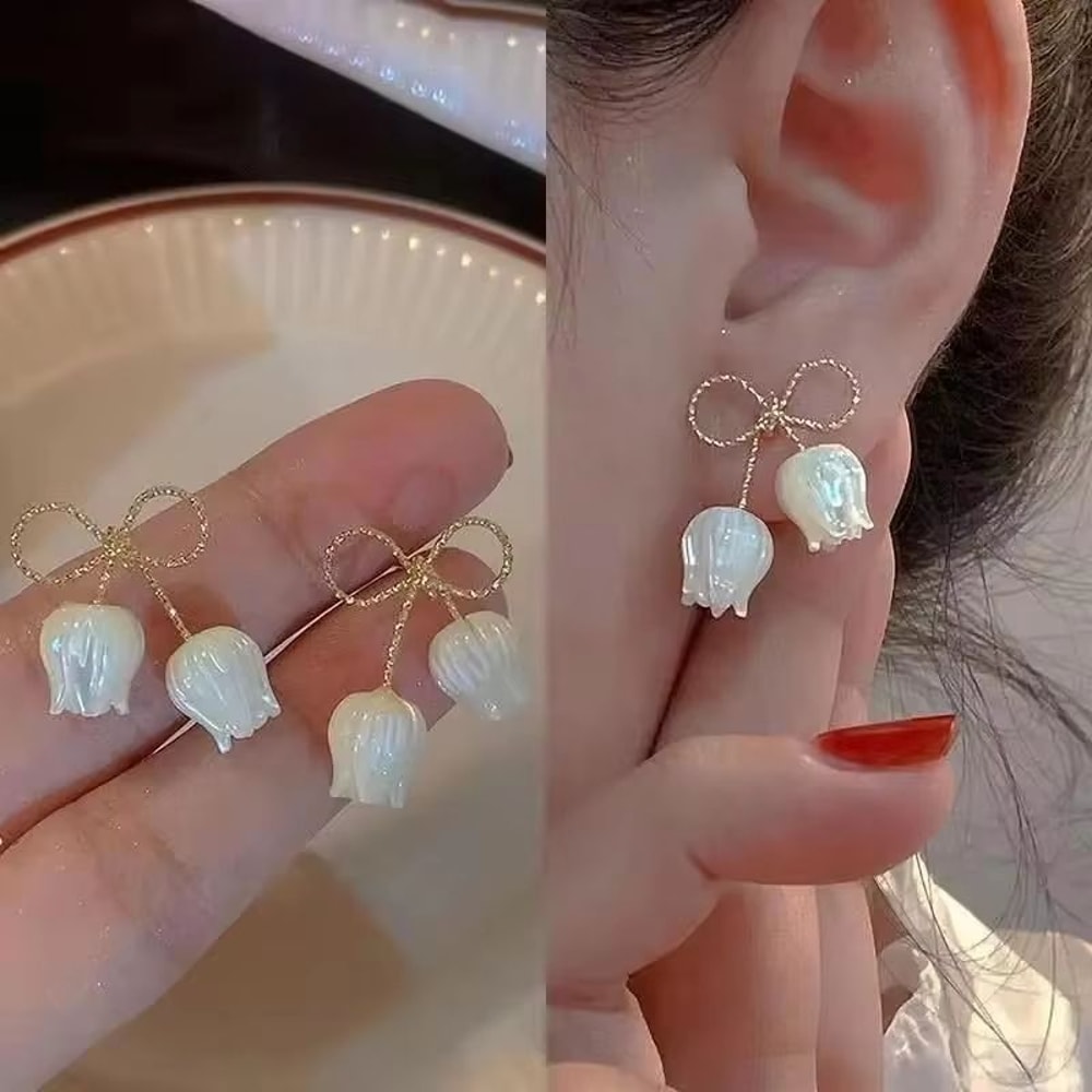 Korean Fashion Crystal Heart Zircon Earrings For Women 925 Silver Needle 19