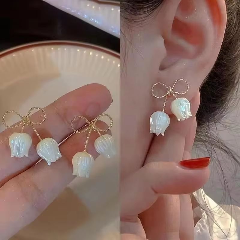 Korean Fashion Crystal Heart Zircon Earrings For Women 925 Silver Needle 19