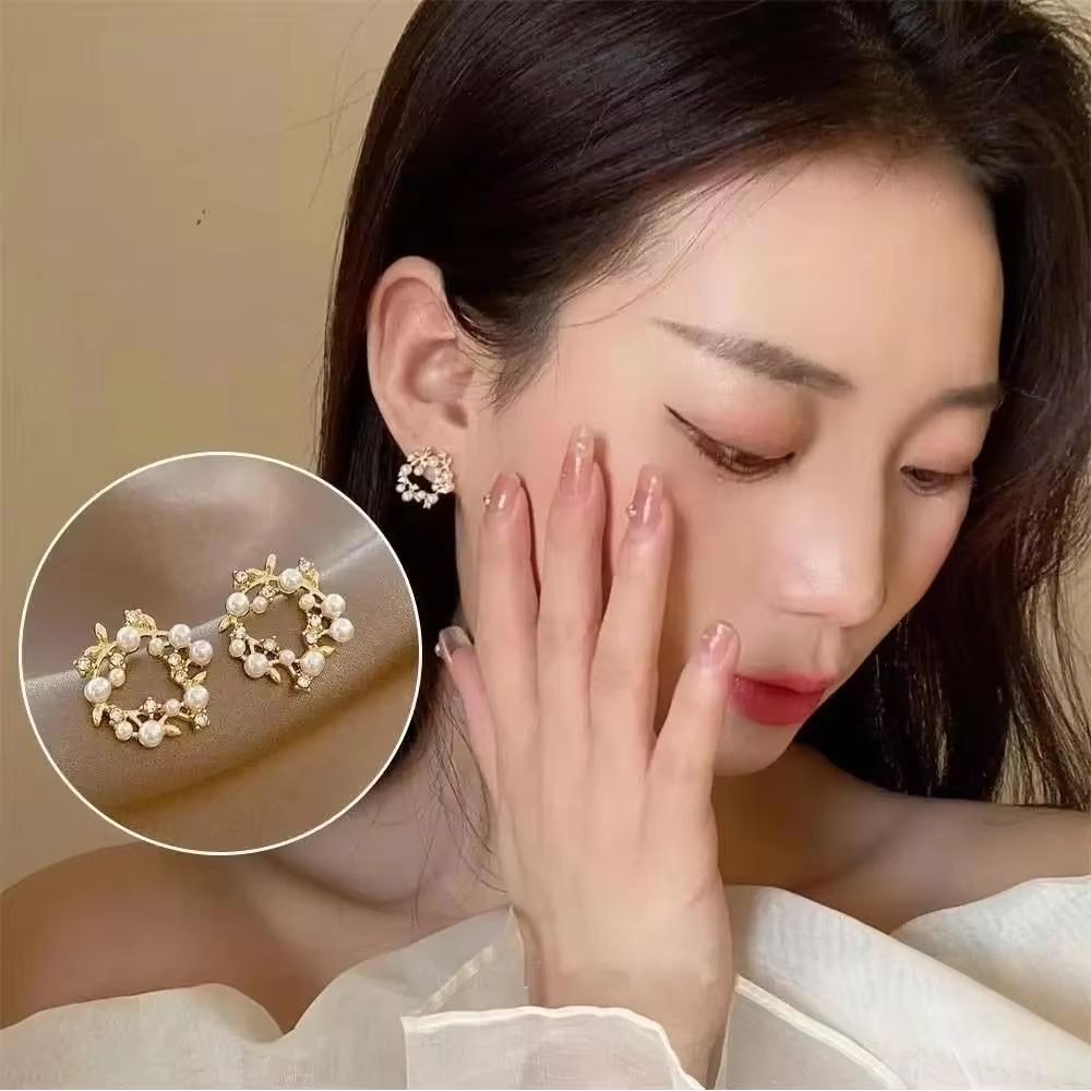 Korean Fashion Crystal Heart Zircon Earrings For Women 925 Silver Needle 8