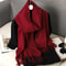 Solid Color Thick Cashmere Feel Winter Scarf With Tassels For Women 0
