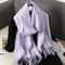 Solid Color Thick Cashmere Feel Winter Scarf With Tassels For Women 3