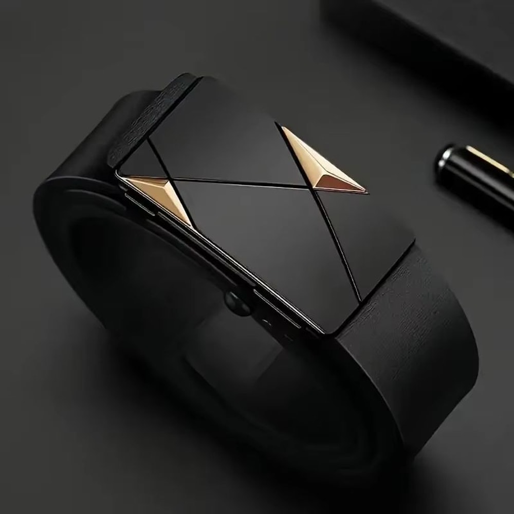 Stylish Mens PU Leather Automatic Buckle Belt 2