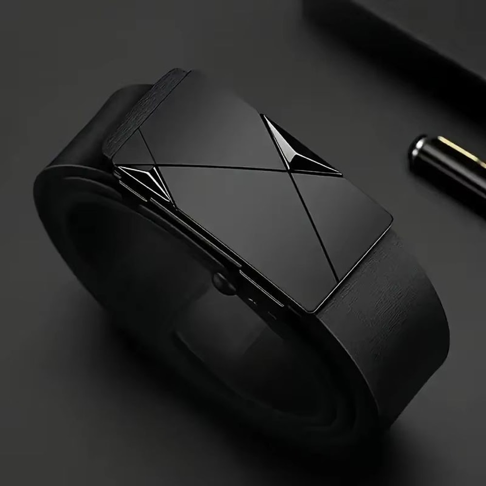 Stylish Mens PU Leather Automatic Buckle Belt 5