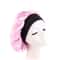 Womens Satin Wide Brim Sleep Bonnet With Elastic Band 6
