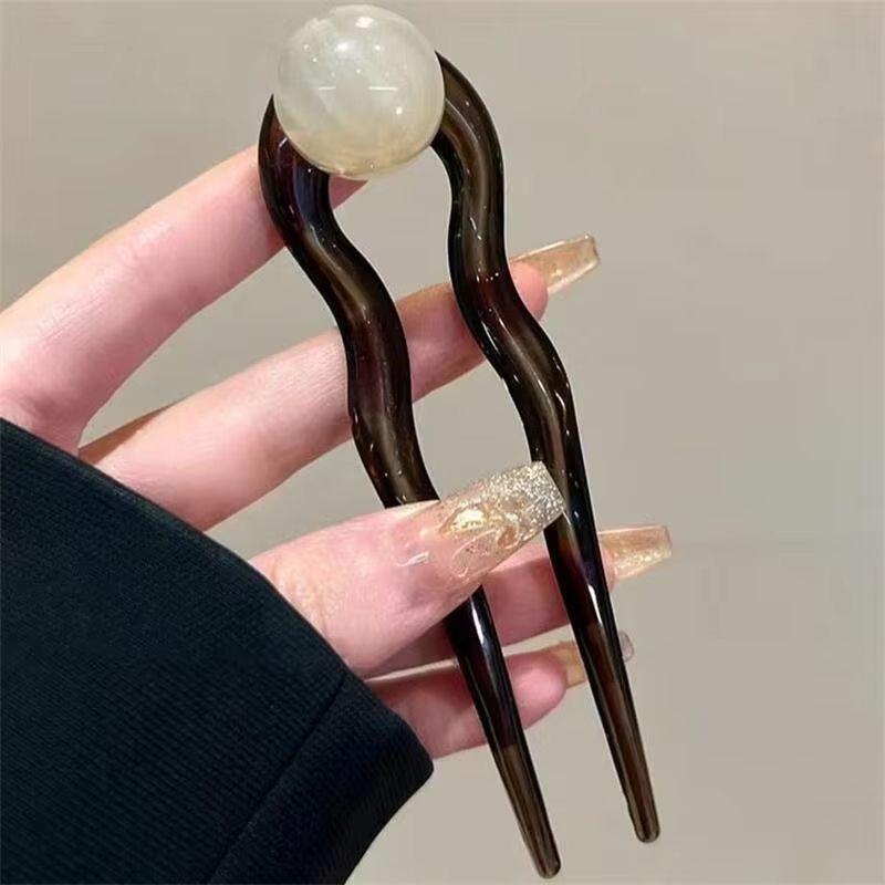 Pastel Pearl Hair Accessories For Women U Shaped Hairpin Bun Fork 10