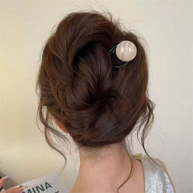 Pastel Pearl Hair Accessories For Women U Shaped Hairpin Bun Fork 4