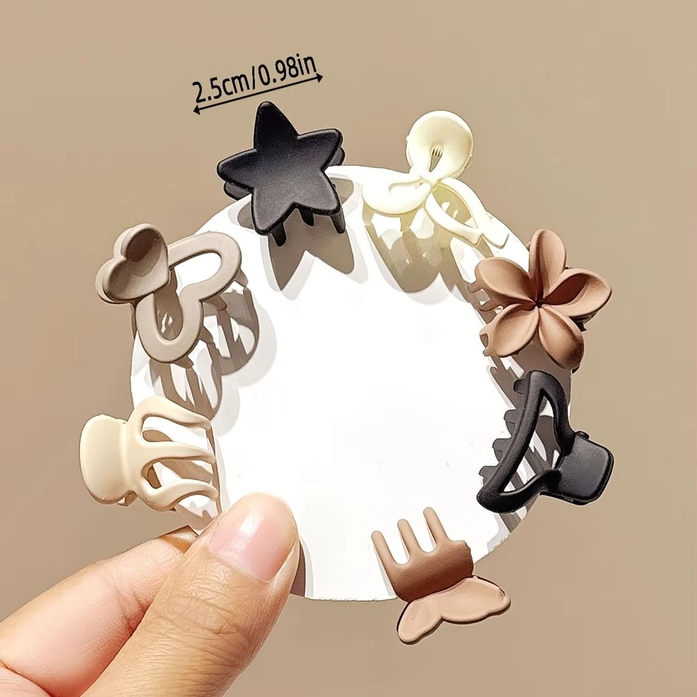 Cozy Neutrals Small Hair Clips Set For Girls And Women 4