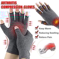comfortease fingerless compression gloves for hand pain relief – 1 pair