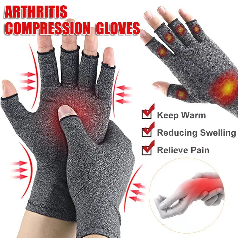 ComfortEase Fingerless Compression Gloves For Hand Pain Relief 1 Pair 0