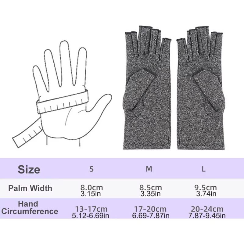 ComfortEase Fingerless Compression Gloves For Hand Pain Relief 1 Pair 1