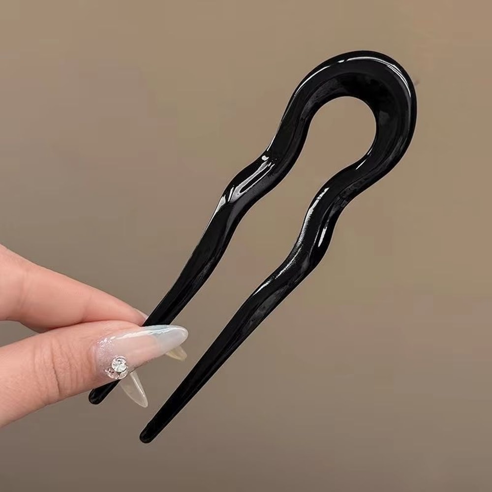 Tortoiseshell U Shaped Hair Fork Acetate Hairpin For Elegant Buns And Updos 9