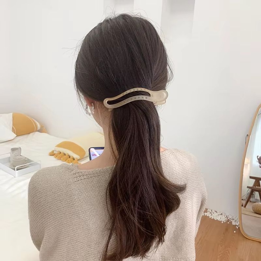 Matte Bow Duckbill Hair Clips Solid Color Acrylic Hair Claws For Women 2